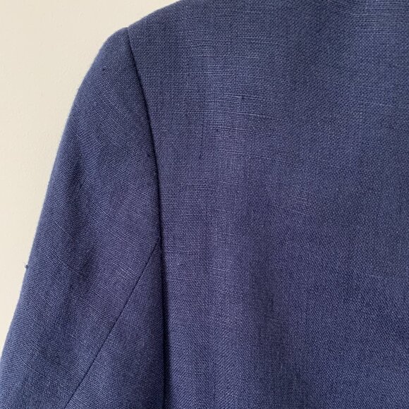 LAUREN by Ralph Lauren | 100% Linen Women’s Blazer Navy Blue - Picture 7 of 16